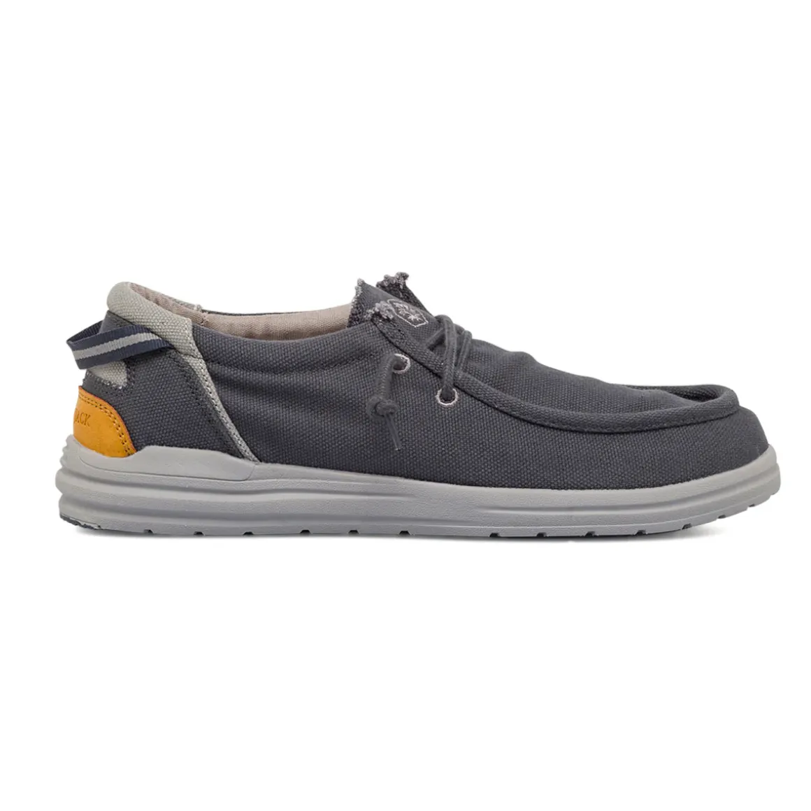 Mocassini da Uomo in tessuto blu navy con soletta in pelle Lumberjack