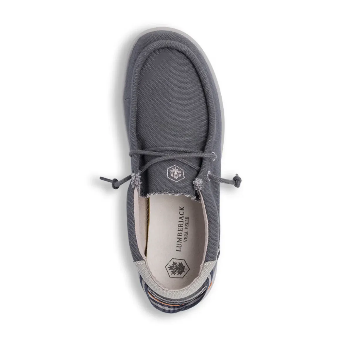 Mocassini da Uomo in tessuto blu navy con soletta in pelle Lumberjack