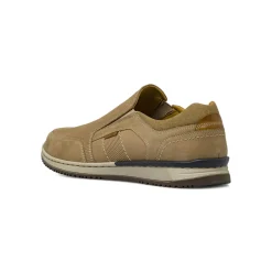 Mocassini estivi da Uomo beige effetto scamosciato in pelle Primopiano
