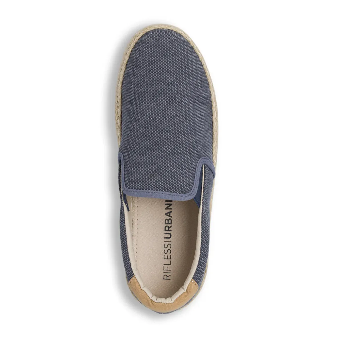 Mocassini in tela da Uomo blu stile espadrillas Riflessi Urbani