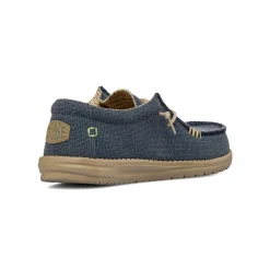 Mocassini leggeri blu da Uomo in tessuto Heydude Wally Braided
