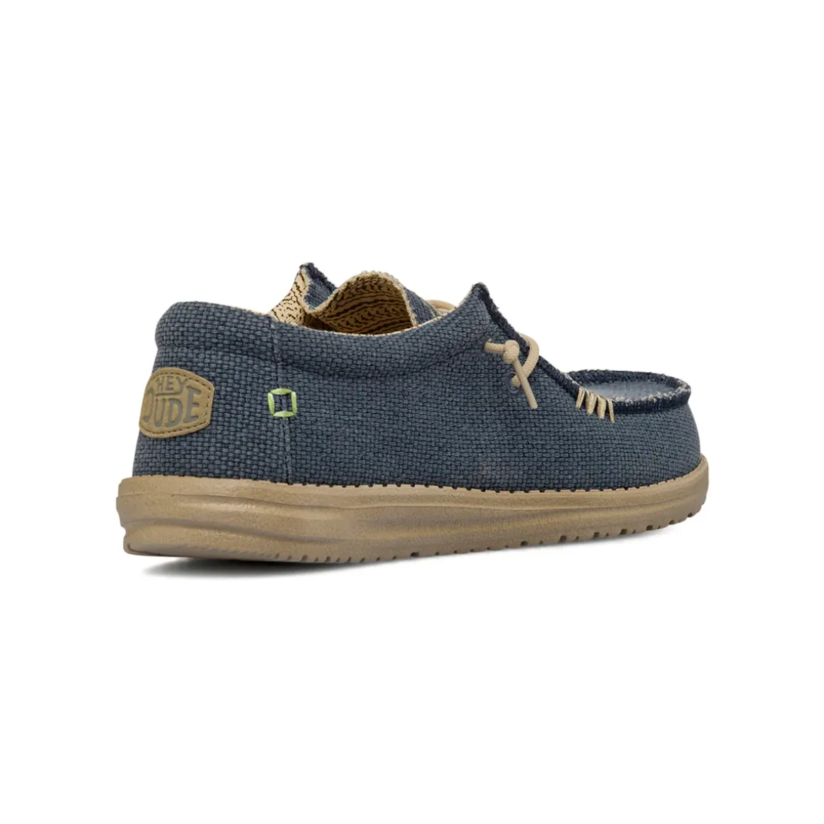 Mocassini leggeri blu da Uomo in tessuto Heydude Wally Braided