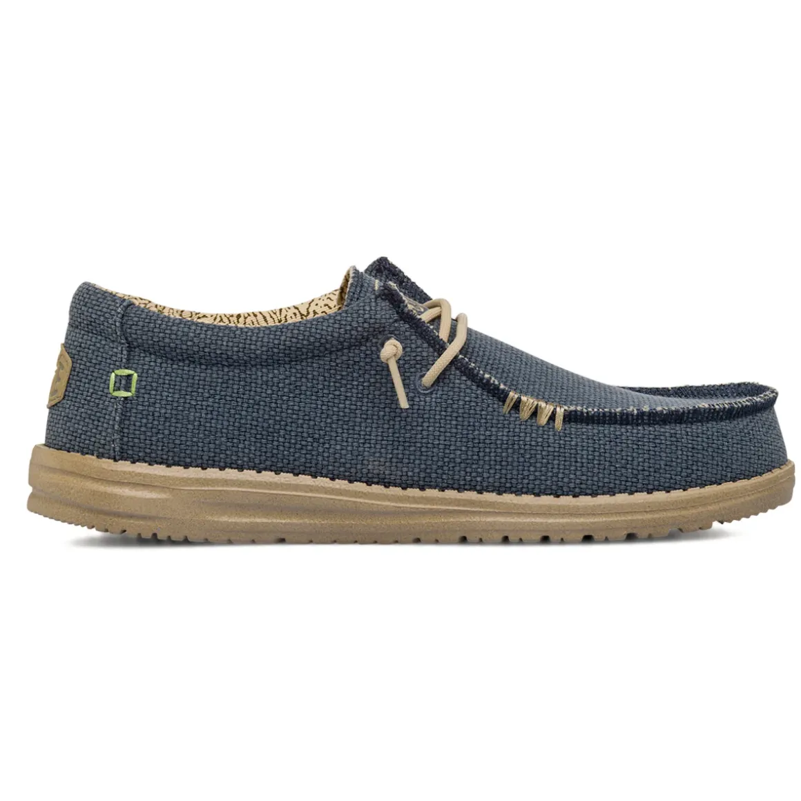 Mocassini leggeri blu da Uomo in tessuto Heydude Wally Braided