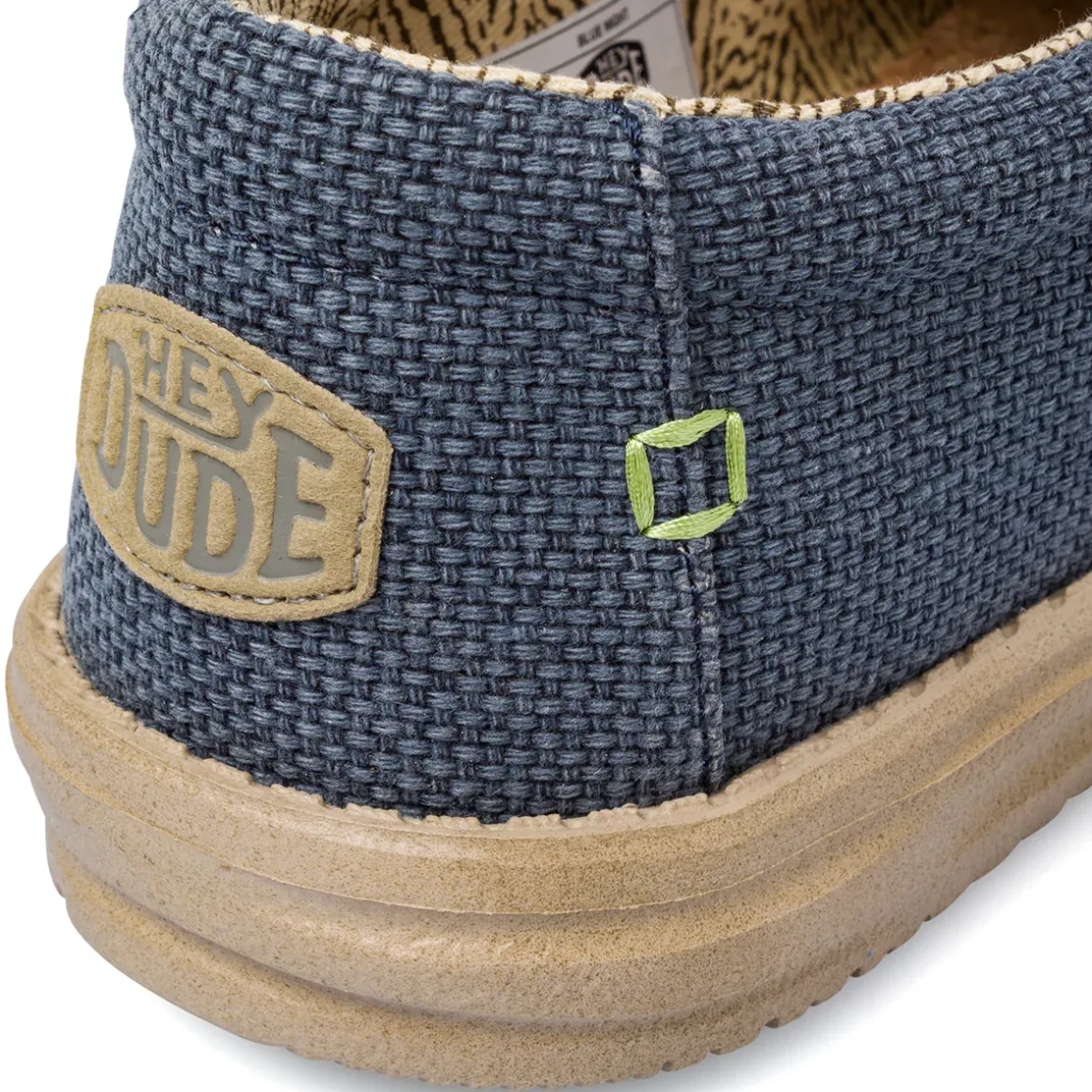 Mocassini leggeri blu da Uomo in tessuto Heydude Wally Braided