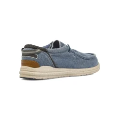 Mocassini leggeri da Uomo in tela blu effetto denim Lumberjack