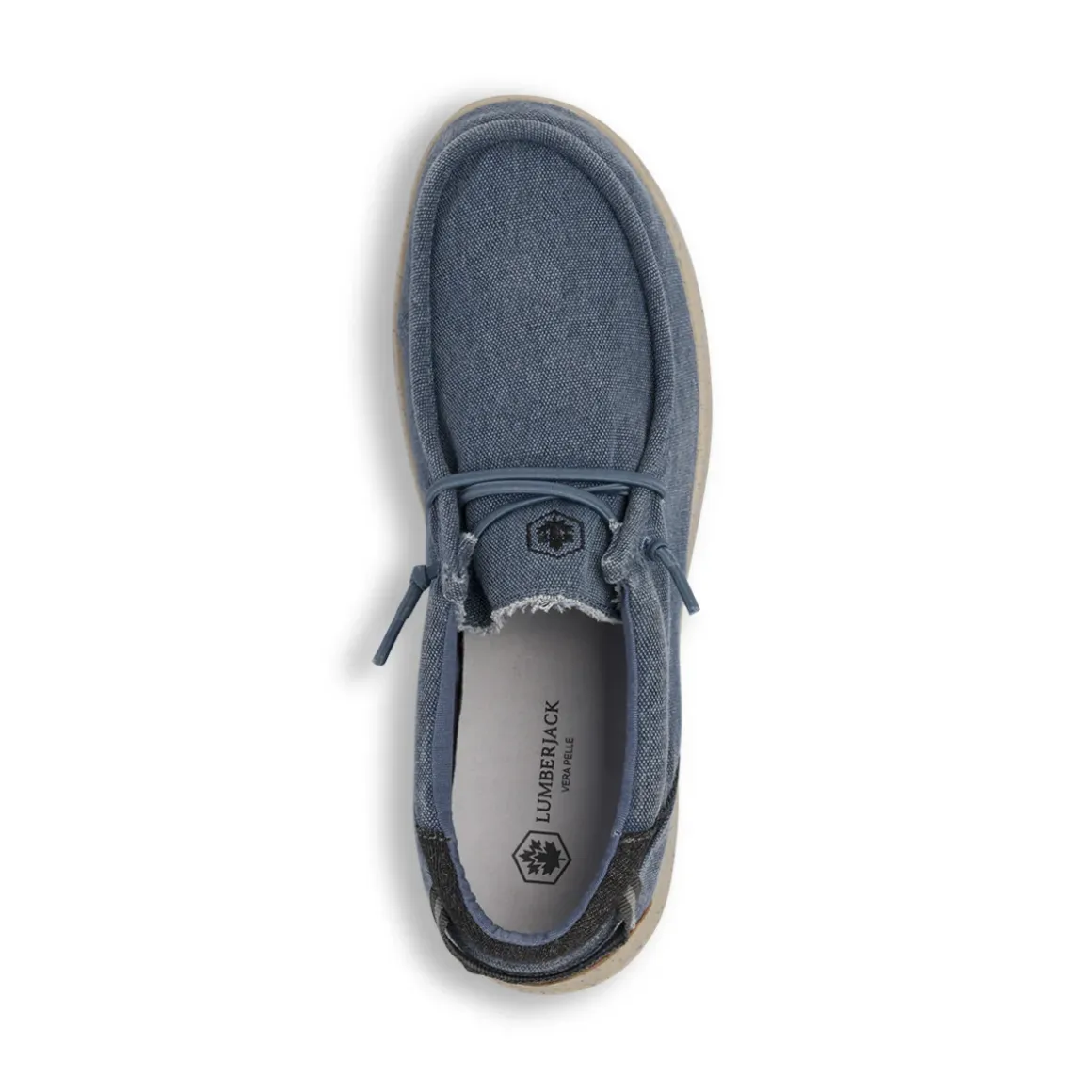 Mocassini leggeri da Uomo in tela blu effetto denim Lumberjack