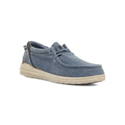 Mocassini leggeri da Uomo in tela blu effetto denim Lumberjack