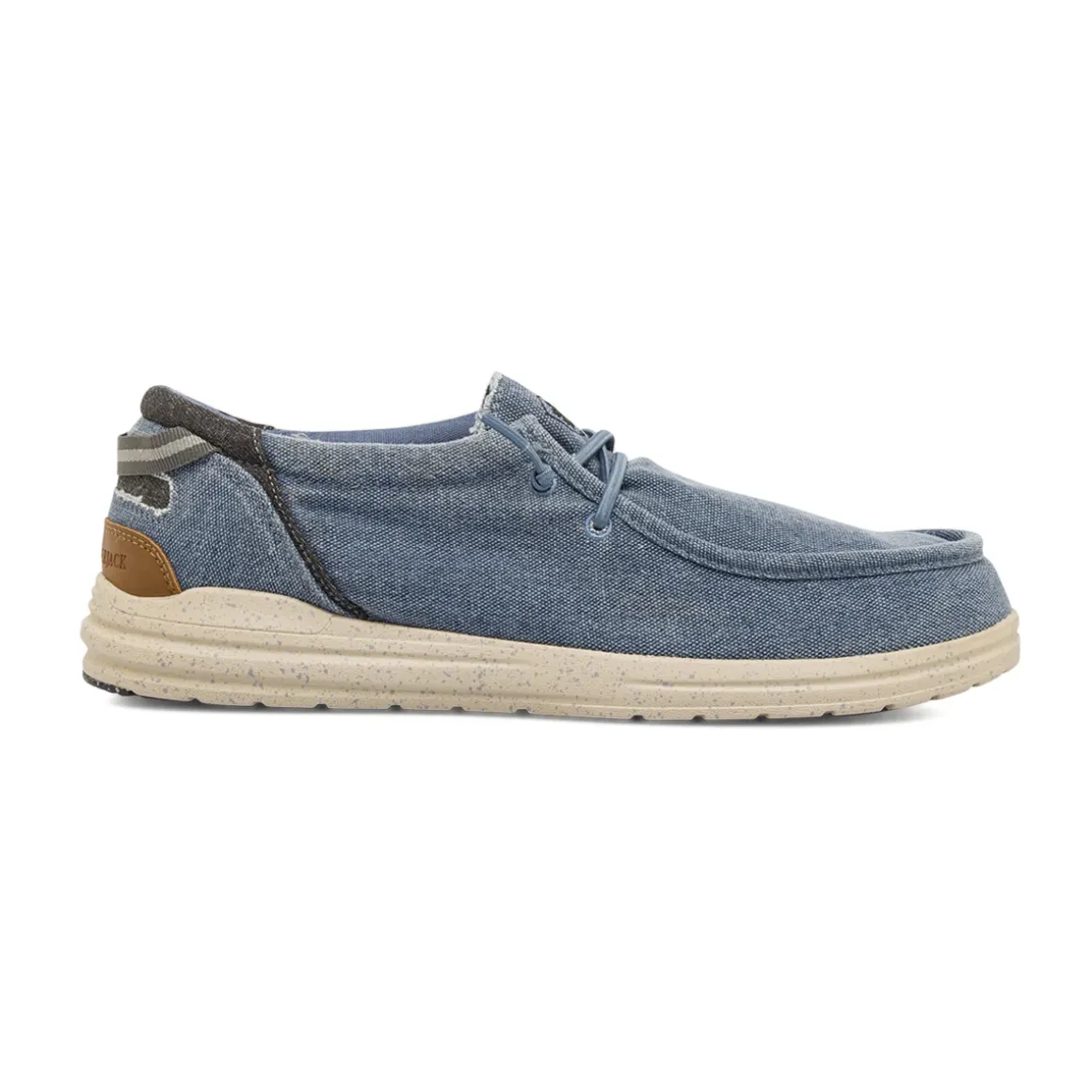 Mocassini leggeri da Uomo in tela blu effetto denim Lumberjack
