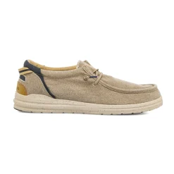 Mocassini leggeri da Uomo in tela beige effetto denim Lumberjack