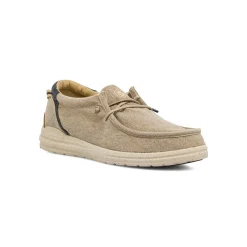 Mocassini leggeri da Uomo in tela beige effetto denim Lumberjack