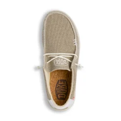 Mocassini leggeri taupe da Uomo in tessuto Heydude Wally Braided