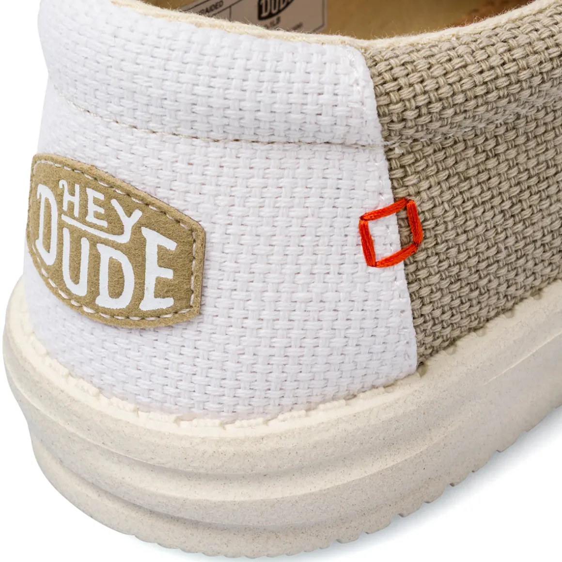 Mocassini leggeri taupe da Uomo in tessuto Heydude Wally Braided