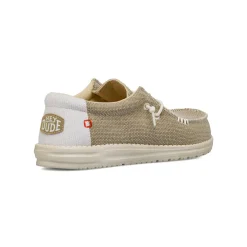 Mocassini leggeri taupe da Uomo in tessuto Heydude Wally Braided