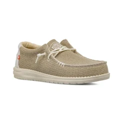 Mocassini leggeri taupe da Uomo in tessuto Heydude Wally Braided