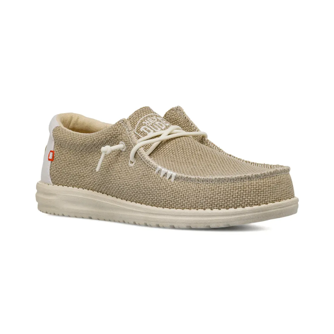 Mocassini leggeri taupe da Uomo in tessuto Heydude Wally Braided
