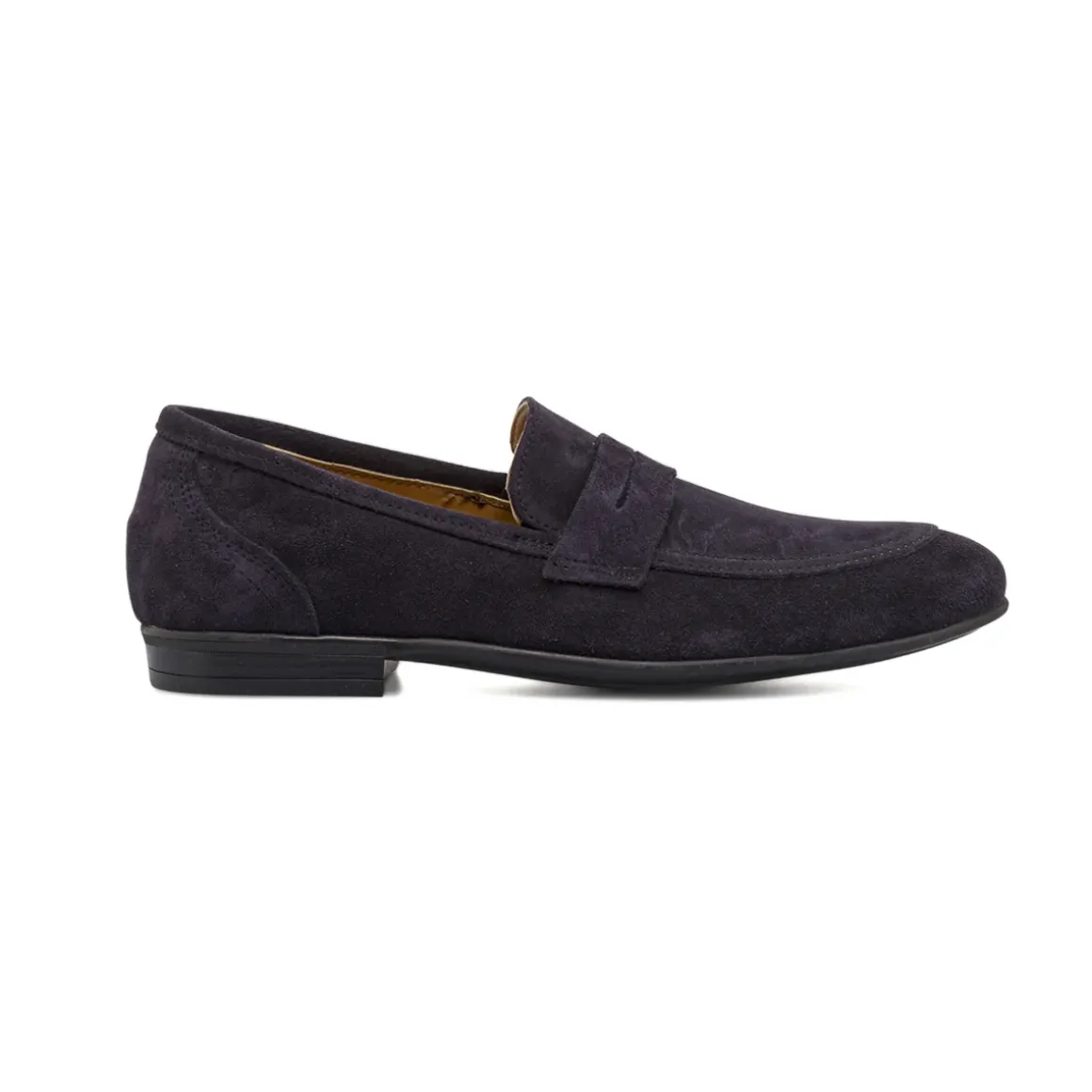 Mocassini loafer blu da Uomo in pellerìeffetto suede Primopiano