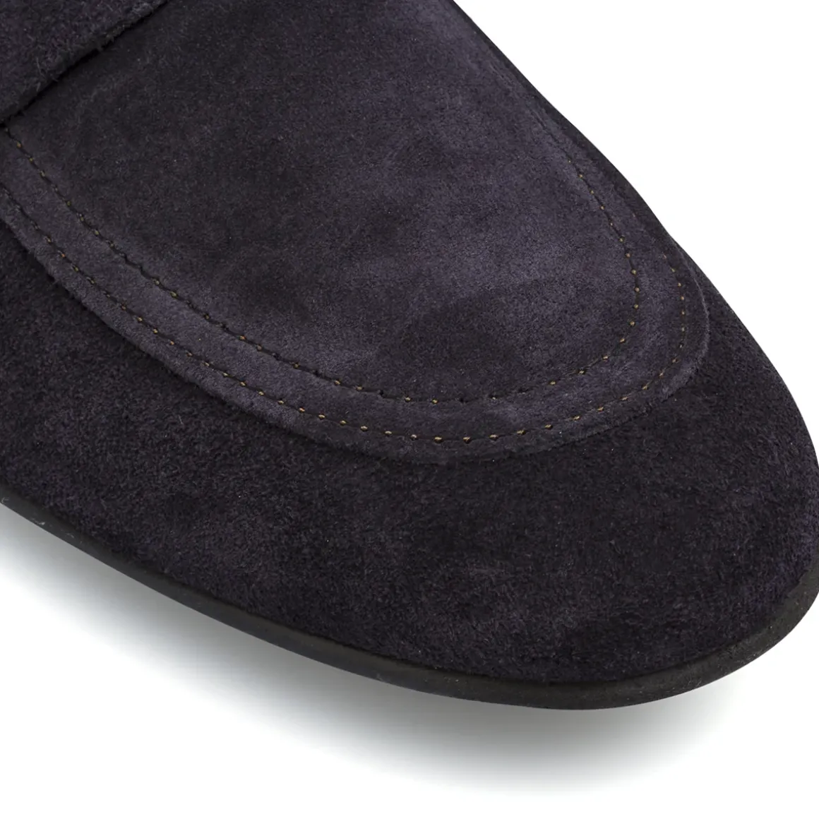 Mocassini loafer blu da Uomo in pellerìeffetto suede Primopiano