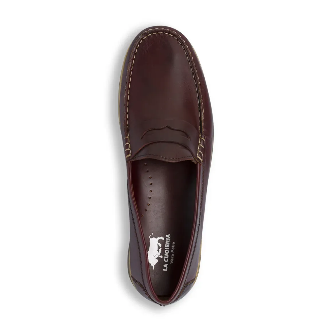 Mocassini Loafer Bordeaux da Uomo in Pelle La Cuoieria