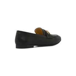 Mocassini loafer da donna neri Lora Ferres con morsetto dorato