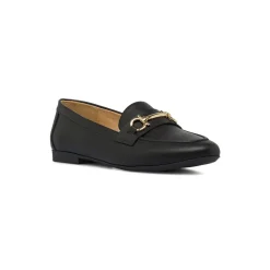 Mocassini loafer da donna neri Lora Ferres con morsetto dorato