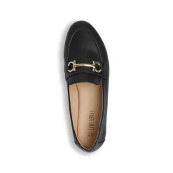 Mocassini loafer da donna neri Lora Ferres con morsetto dorato