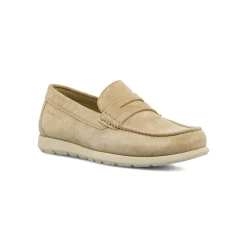 Mocassini loafer da Uomo beige in pelle effetto scamosciato Lumberjack