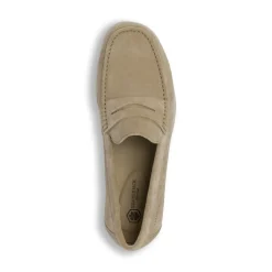 Mocassini loafer da Uomo beige in pelle effetto scamosciato Lumberjack