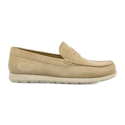 Mocassini loafer da Uomo beige in pelle effetto scamosciato Lumberjack