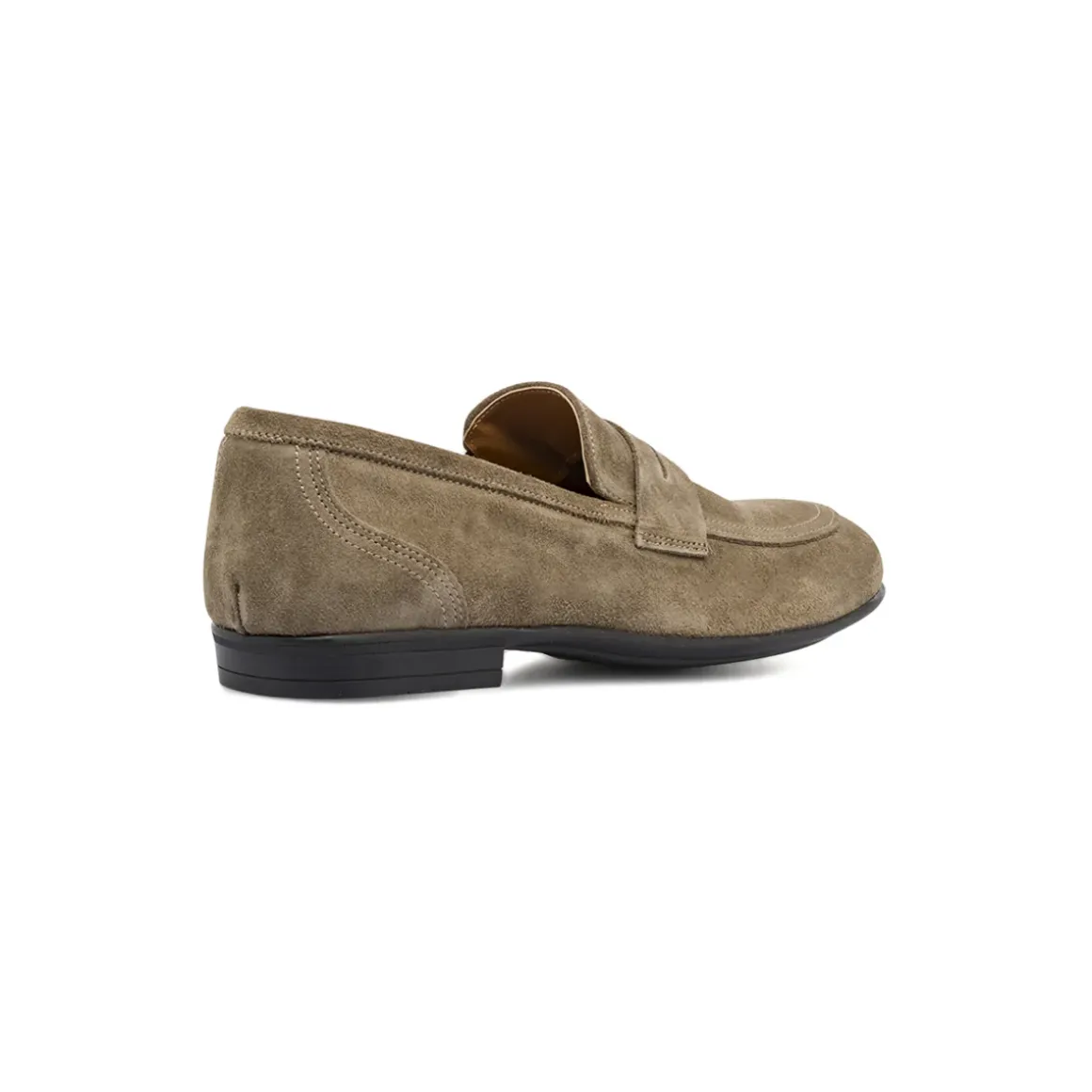 Mocassini loafer da Uomo taupe in pelle effetto scamosciato Primopiano