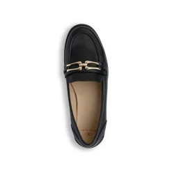 Mocassini neri da donna con morsetto in metallo colore oro Swish Jeans