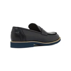 Mocassini Penny Loafer Blu da Uomo con suola blu Riflessi Urbani