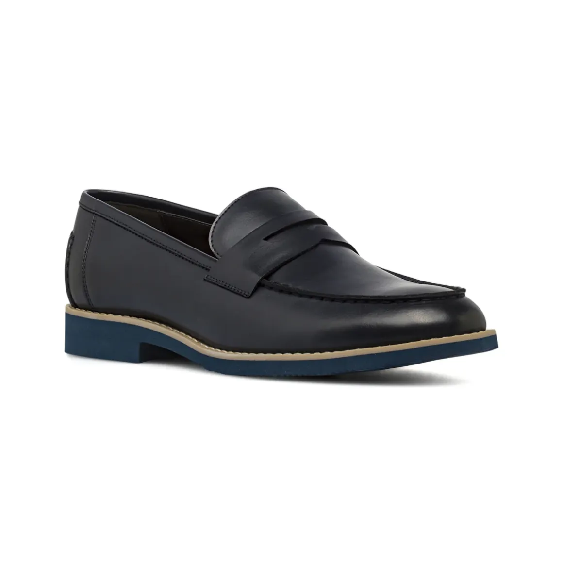 Mocassini Penny Loafer Blu da Uomo con suola blu Riflessi Urbani