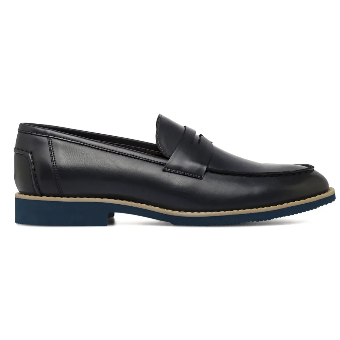 Mocassini Penny Loafer Blu da Uomo con suola blu Riflessi Urbani
