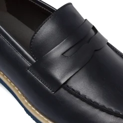 Mocassini Penny Loafer Blu da Uomo con suola blu Riflessi Urbani