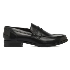 Mocassini Penny Loafer da uomo in pelle neri La Cuoieria