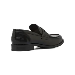 Mocassini Penny Loafer da uomo in pelle neri La Cuoieria