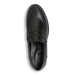 Mocassini Penny Loafer da uomo in pelle neri La Cuoieria