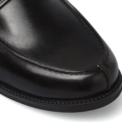 Mocassini Penny Loafer da uomo in pelle neri La Cuoieria