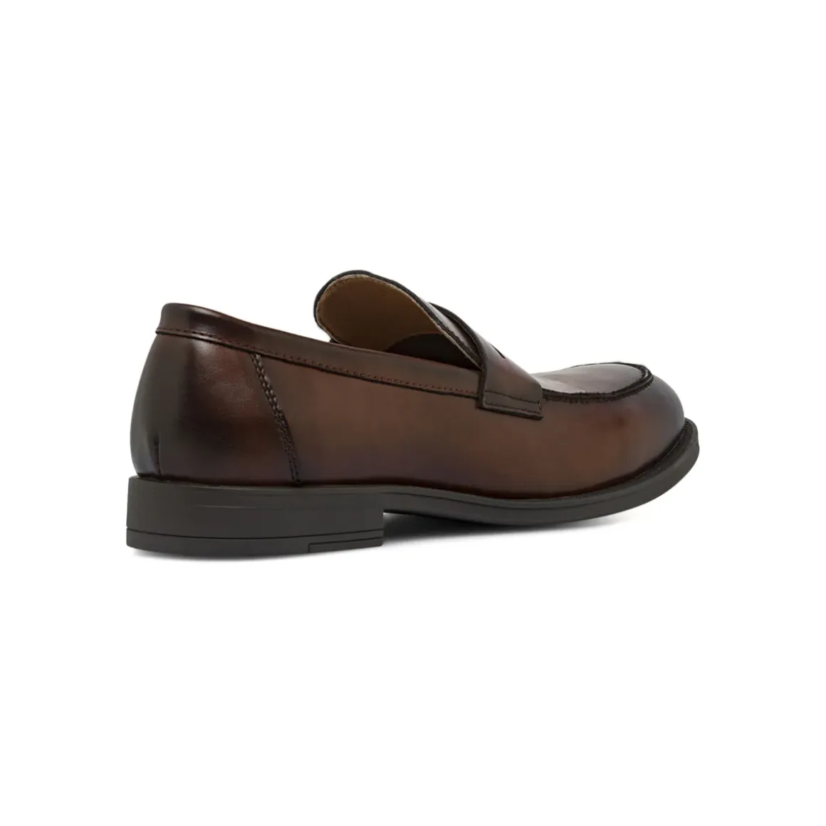 Mocassini Penny Loafer da uomo marroni con cuciture a vista Riflessi Urbani