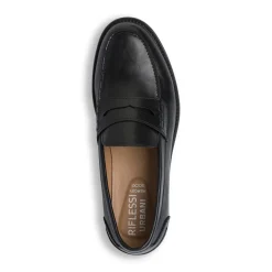 Mocassini Penny Loafer neri da Uomo Riflessi Urbani