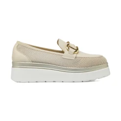 Mocassini platform beige da Donna con morsetto dorato Lora Ferres