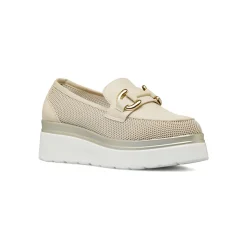 Mocassini platform beige da Donna con morsetto dorato Lora Ferres