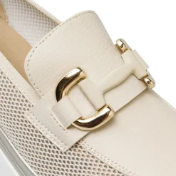 Mocassini platform beige da Donna con morsetto dorato Lora Ferres