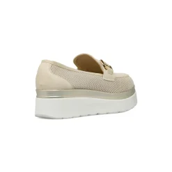Mocassini platform beige da Donna con morsetto dorato Lora Ferres