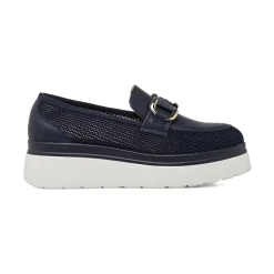 Mocassini platform blu da Donna con morsetto argentato Lora Ferres