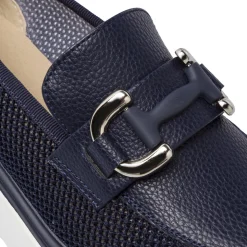 Mocassini platform blu da Donna con morsetto argentato Lora Ferres