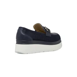 Mocassini platform blu da Donna con morsetto argentato Lora Ferres