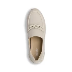 Mocassini Slip-on Beige da Donna effetto scamosciato con catena Lora Ferres
