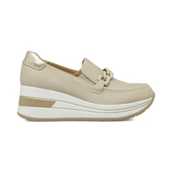Mocassini Slip-on Beige da Donna effetto scamosciato con catena Lora Ferres