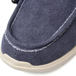 Mocassini Slip-on Blu navy in tessuto effetto Jeans da Uomo Jog